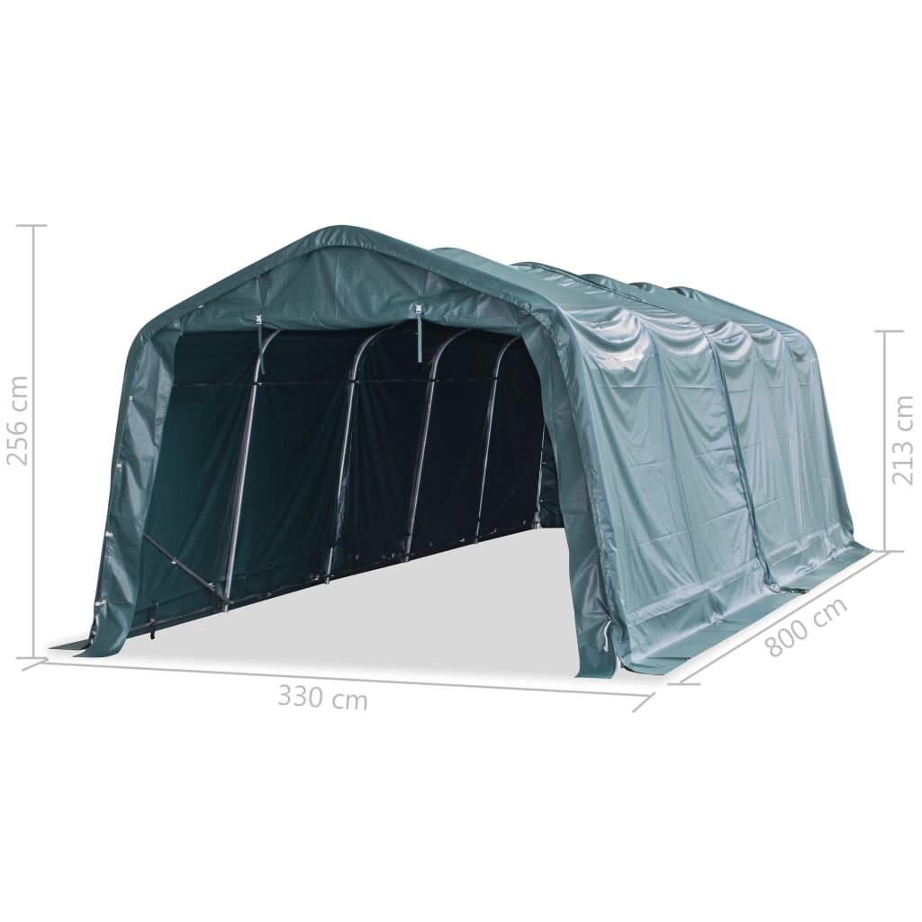 Weidezelt PVC 550 g/m² 3,3×3,2 m Dunkelgrün