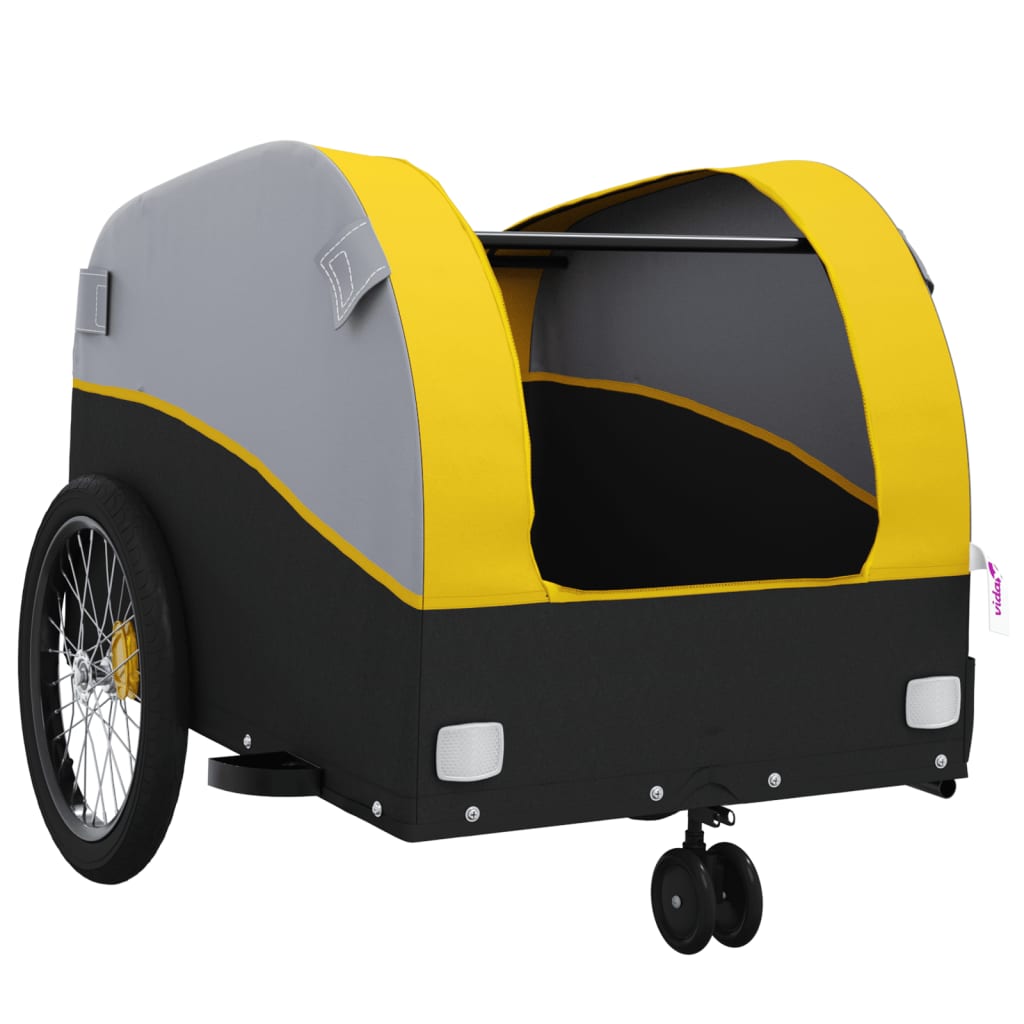 Fahrradanhänger Schwarz und Orange 30 kg Eisen