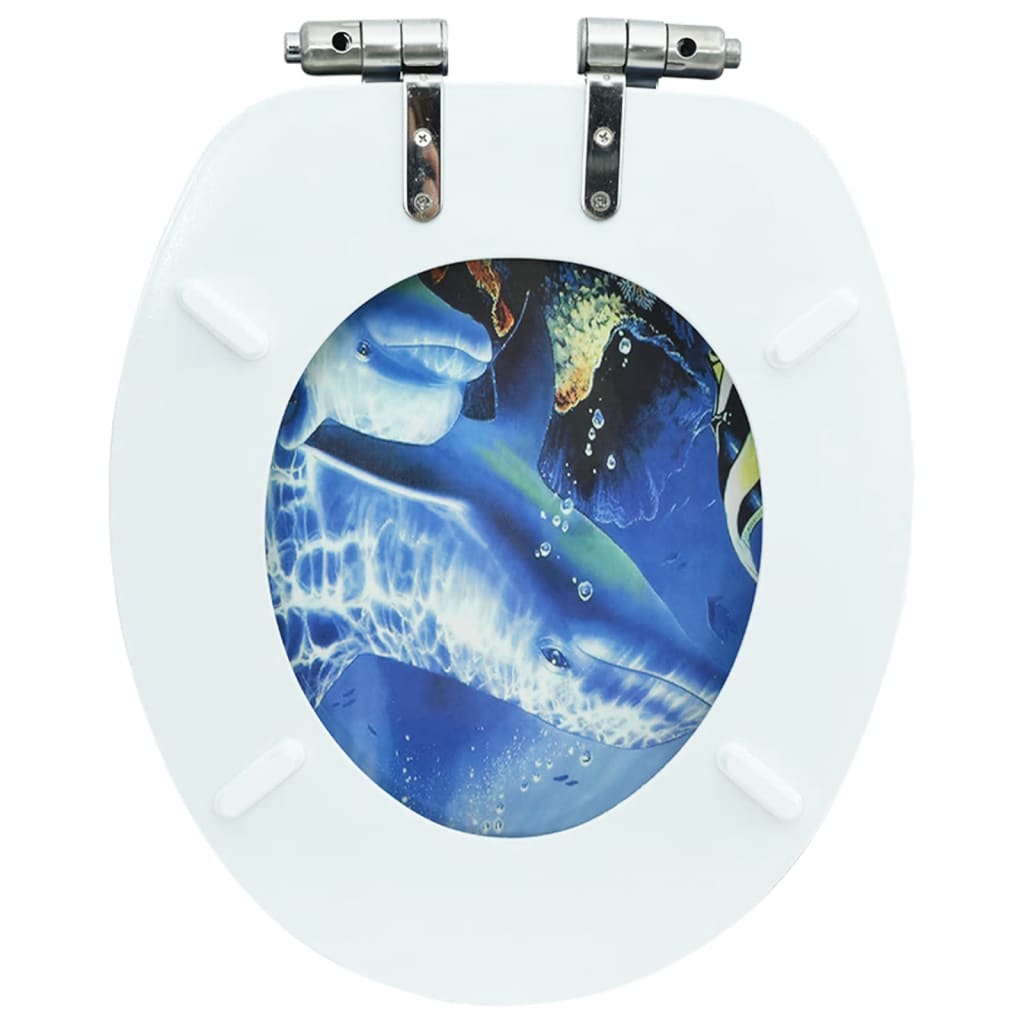 Toilettensitz MDF Deckel mit Absenkautomatik Design Weiß