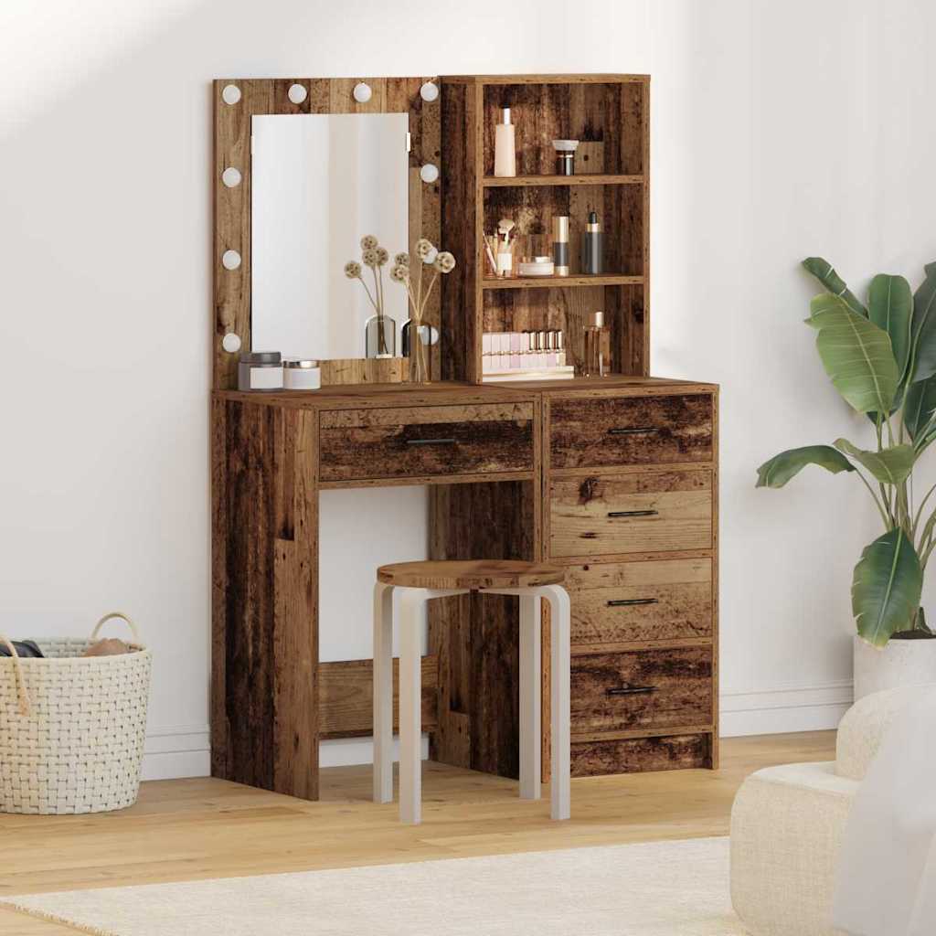 Schminktisch 2 pcs Weiß 50 x 41 x 135 cm Holzwerkstoff