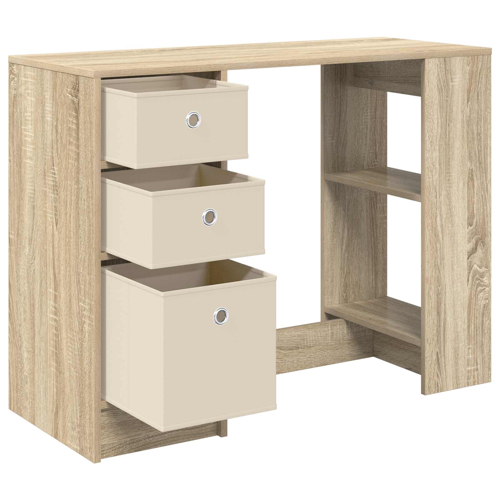 Schreibtisch mit Schubladen Weiß 100 x 40 x 75 cm Holzwerkstoff