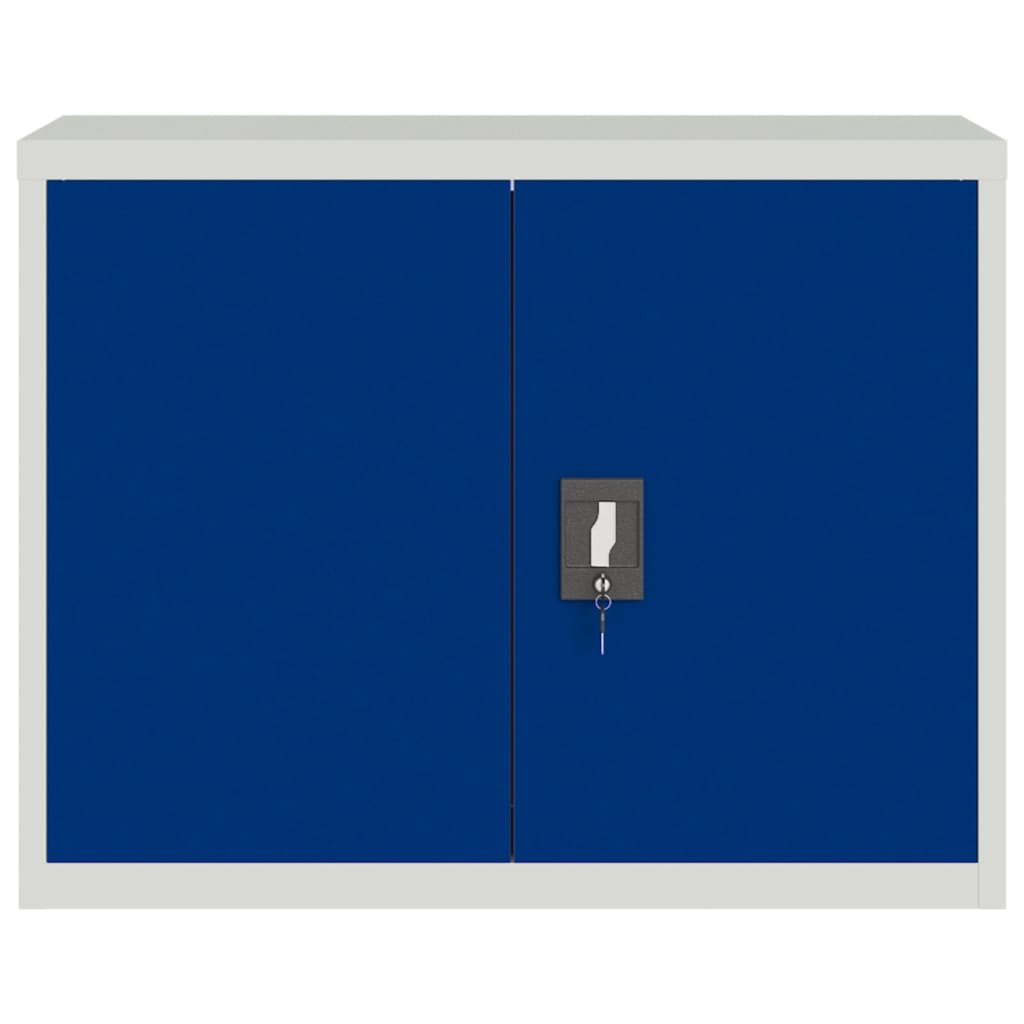 Aktenschrank mit 2 Türen Grau 90 cm Stahl