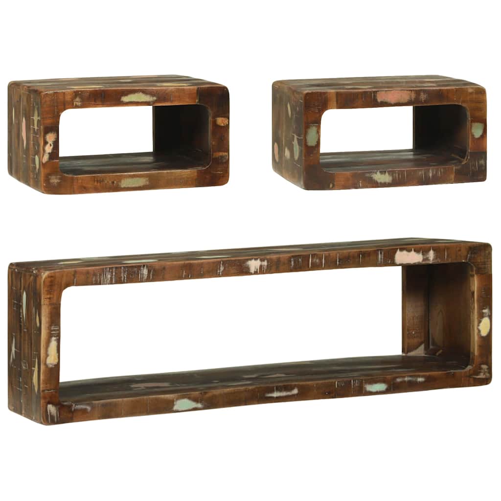TV-Schrankset mit Regal 3 pcs Braun Massivholz Mango