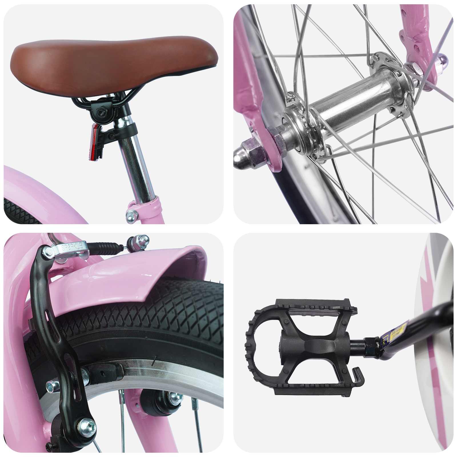 Kinderfahrrad 12 Zoll für 2-4 Jahre alt Hellrosa