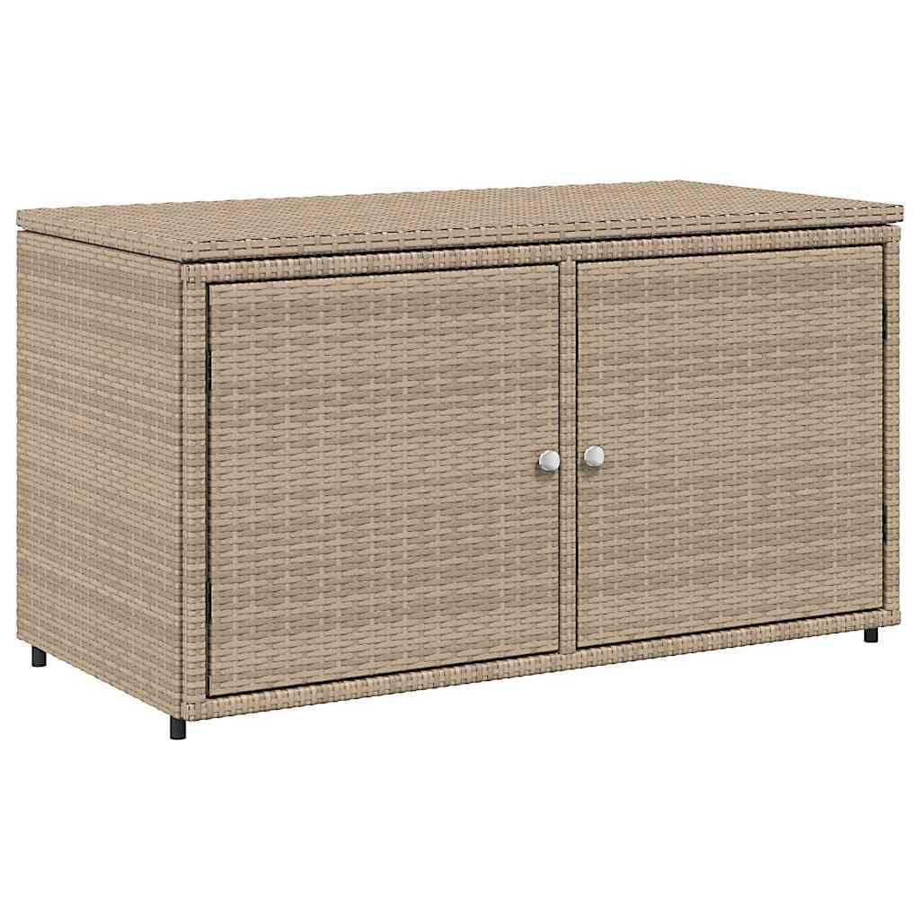 Gartenschrank Schwarz 110x55x60,5 cm Poly Rattan