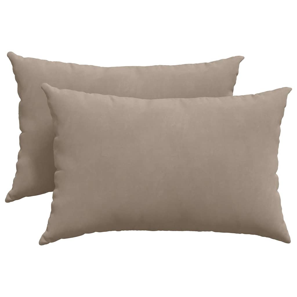 Sofakissen 2 Stück Taupe 50 x 30 cm Stoff