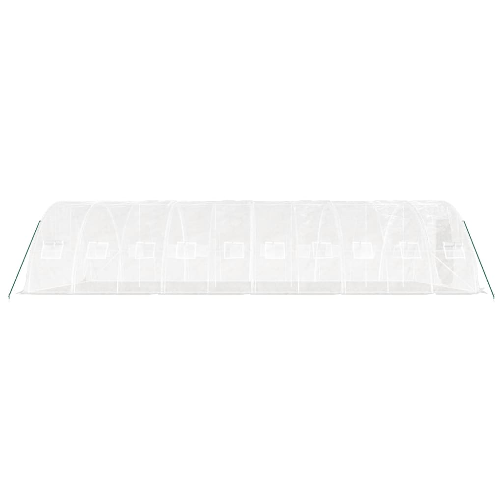 Gewächshaus mit Stahlrahmen Weiß 40 m² 8x5x2,3 m