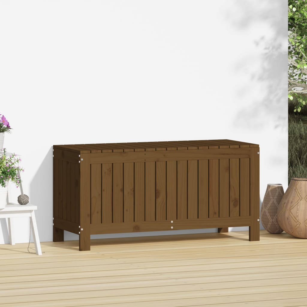 Gartentruhe Grau 76x42,5x54 cm Massivholz Kiefer