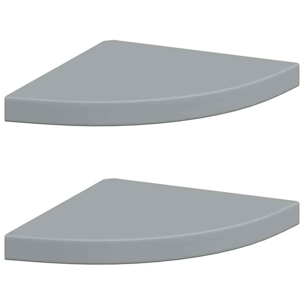 Schwebende Eckregale 2 Stk. Hochglanz-Weiß 25x25x3,8 cm MDF