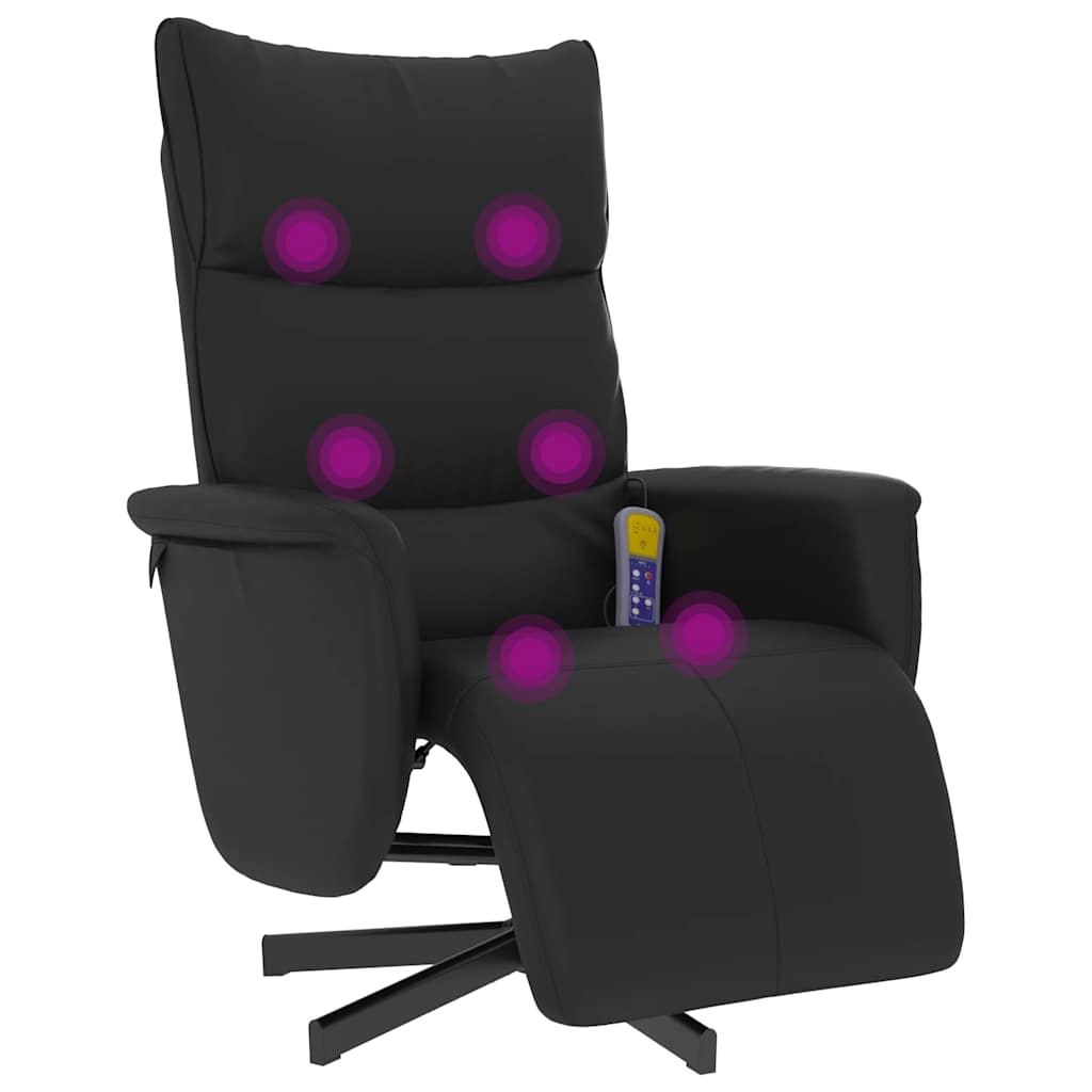 Massagesessel mit Fußteil Creme Kunstleder