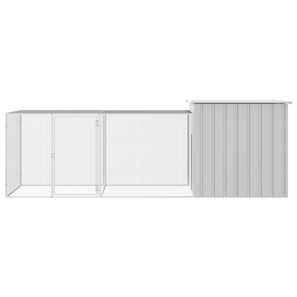 Hühnerkäfig Anthrazit 200x91x100 cm Verzinkter Stahl