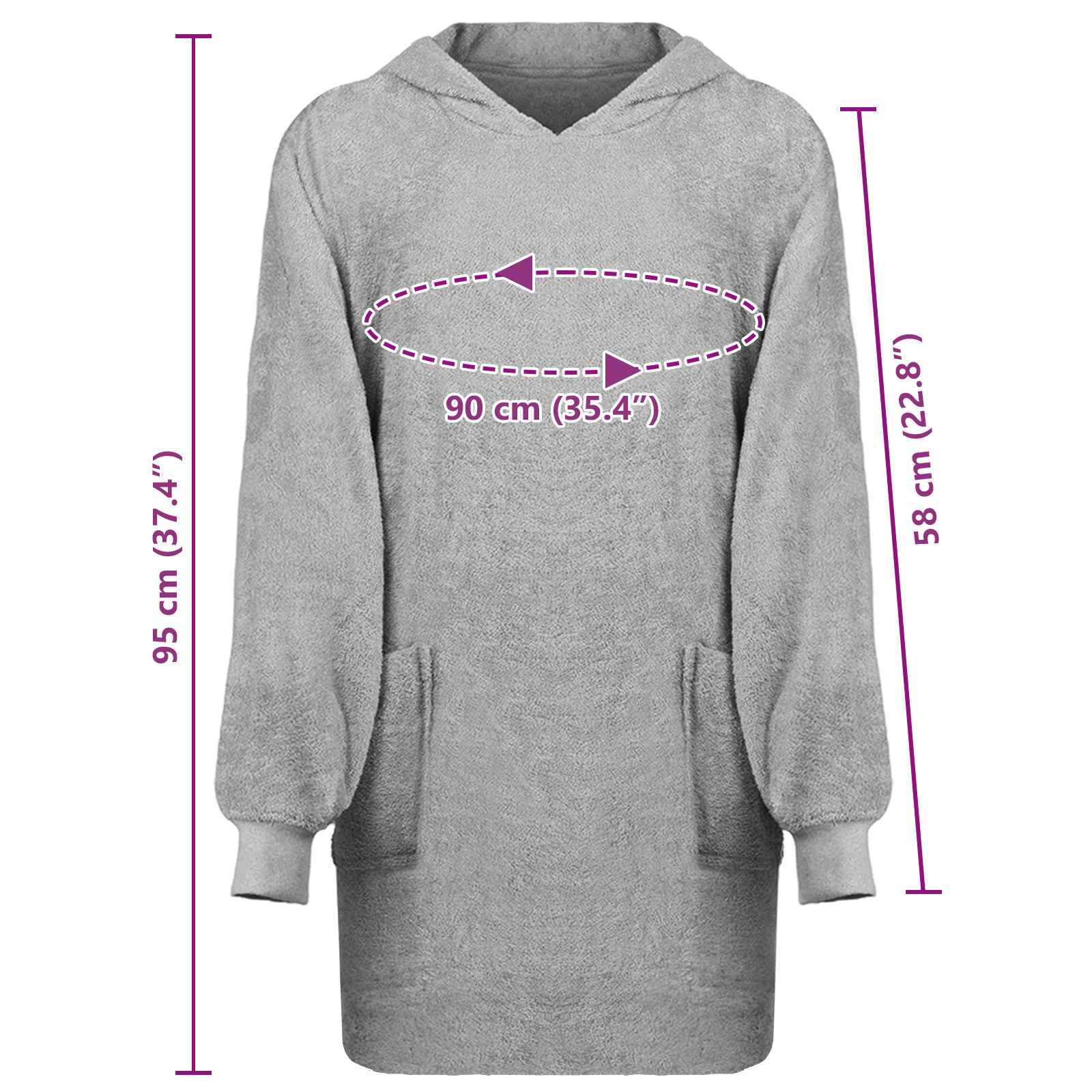 Decken-Hoodie KINN Creme L Baumwolle