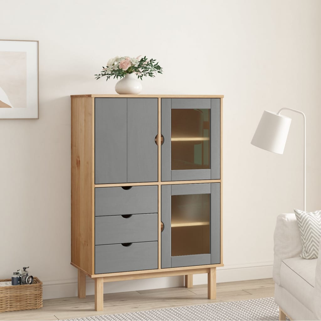 Highboard OTTA 85x43x125 cm Massivholz Kiefer