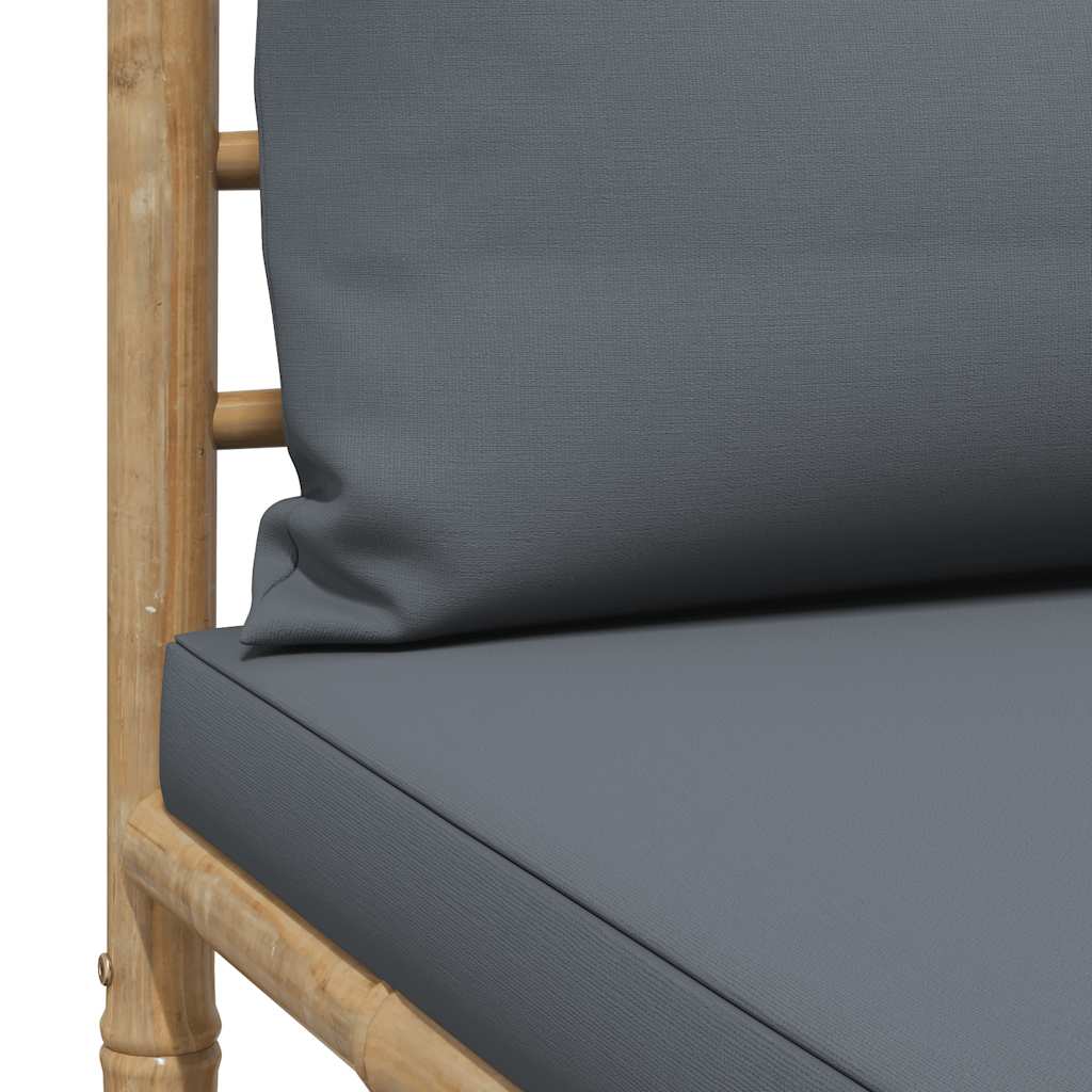 3-tlg. Garten-Lounge-Set mit Kissen Bambus