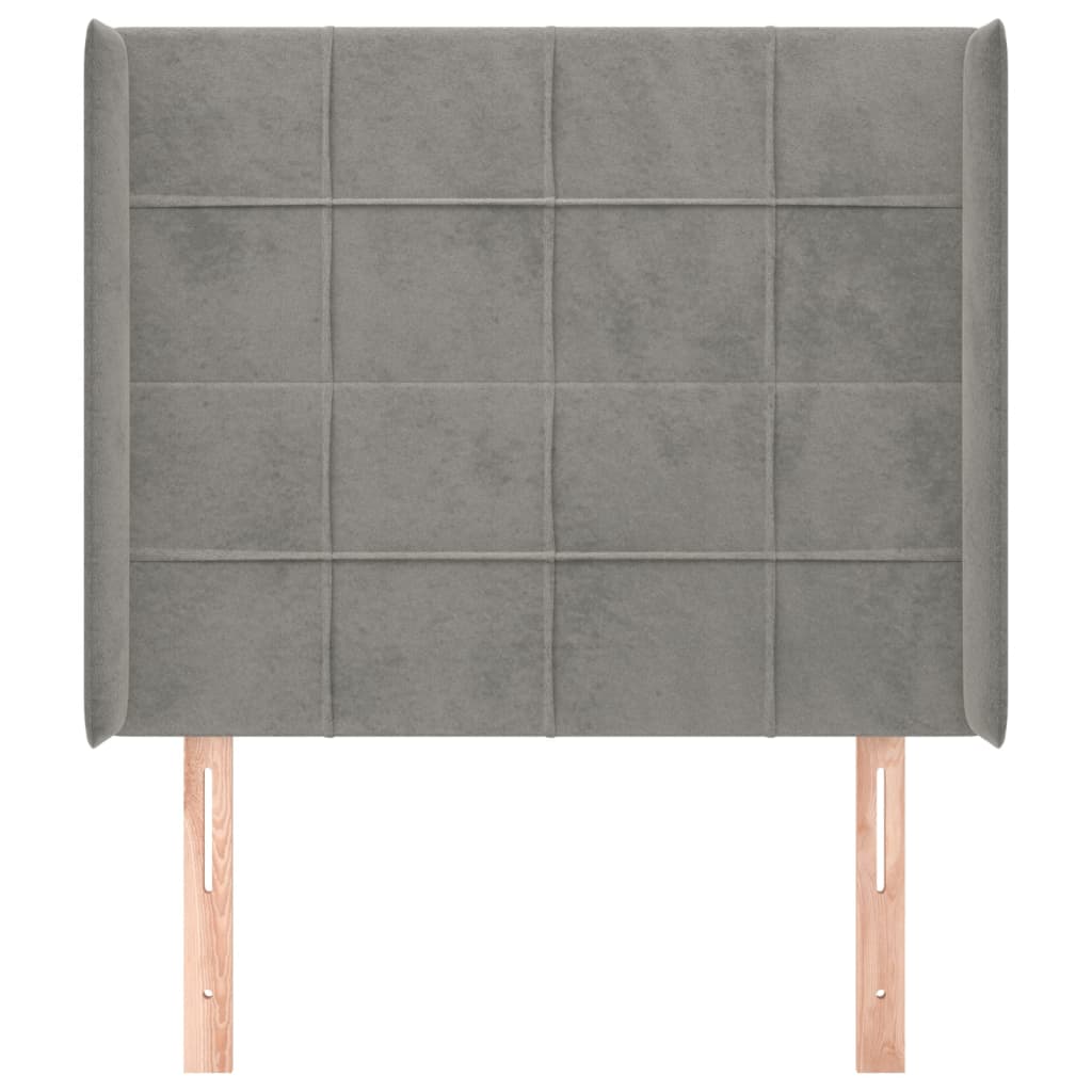 Kopfteil mit Ohren Dunkelblau 93x16x78/88 cm Samt