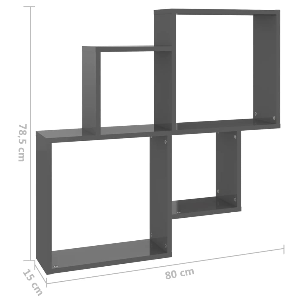 Würfelregal Weiß 80x15x78,5 cm Holzwerkstoff