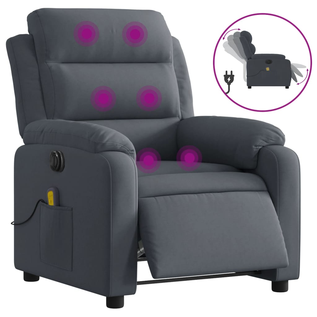 Relaxsessel Elektrisch Hellgrau Samt