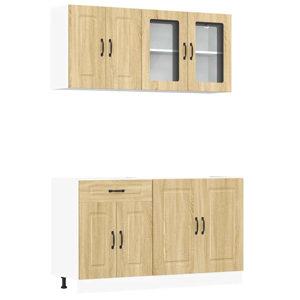 4-tlg. Küchenschrank-Set Kalmar Weiß Holzwerkstoff