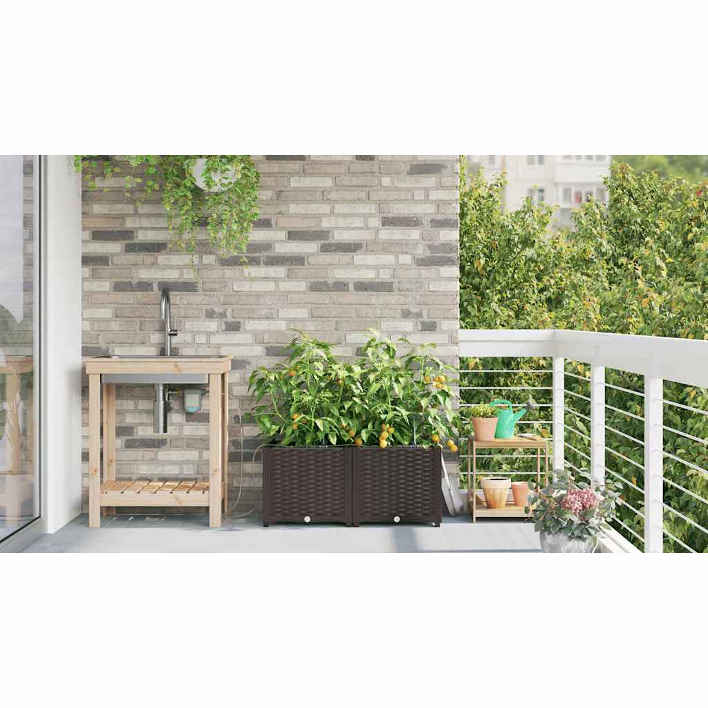 Garten-Pflanzgefäß 4 Stk. Braun 160 x 40 x 22 cm PP