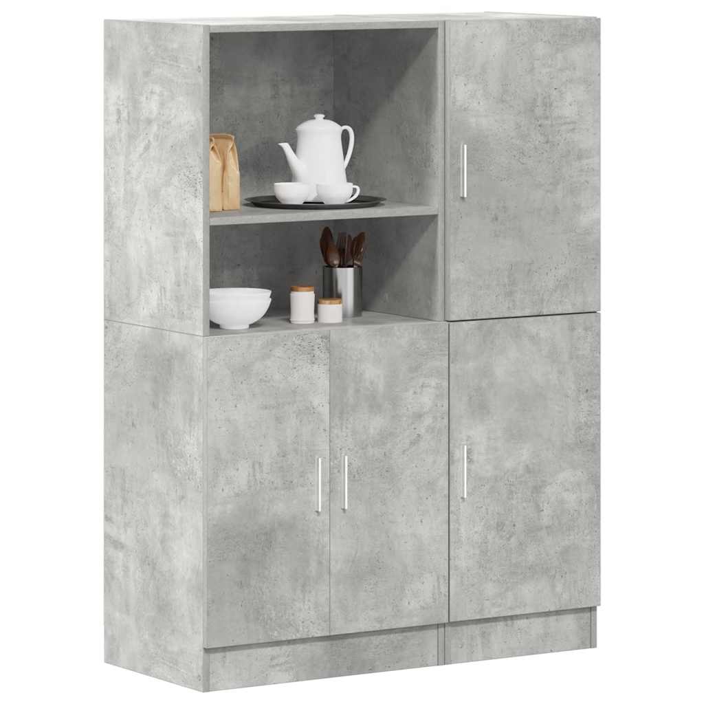 2-tlg. Küchenschrank-Set Weiß Holzwerkstoff