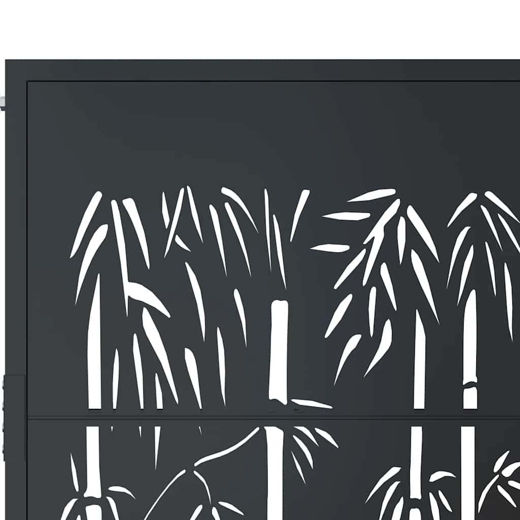 Gartentor Anthrazit 100x75 cm Stahl Bambus-Design