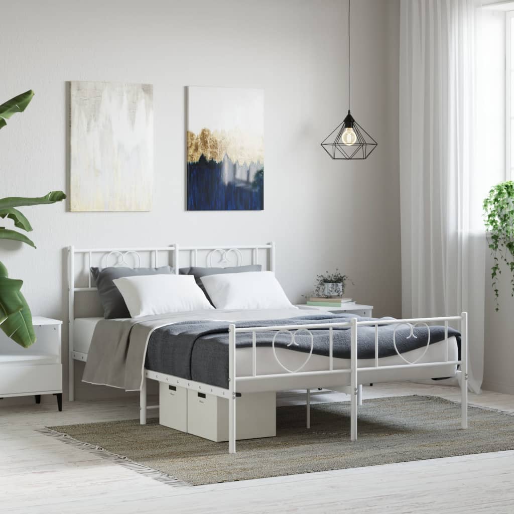 Bettgestell mit Kopfteil Metall Schwarz 100x190 cm