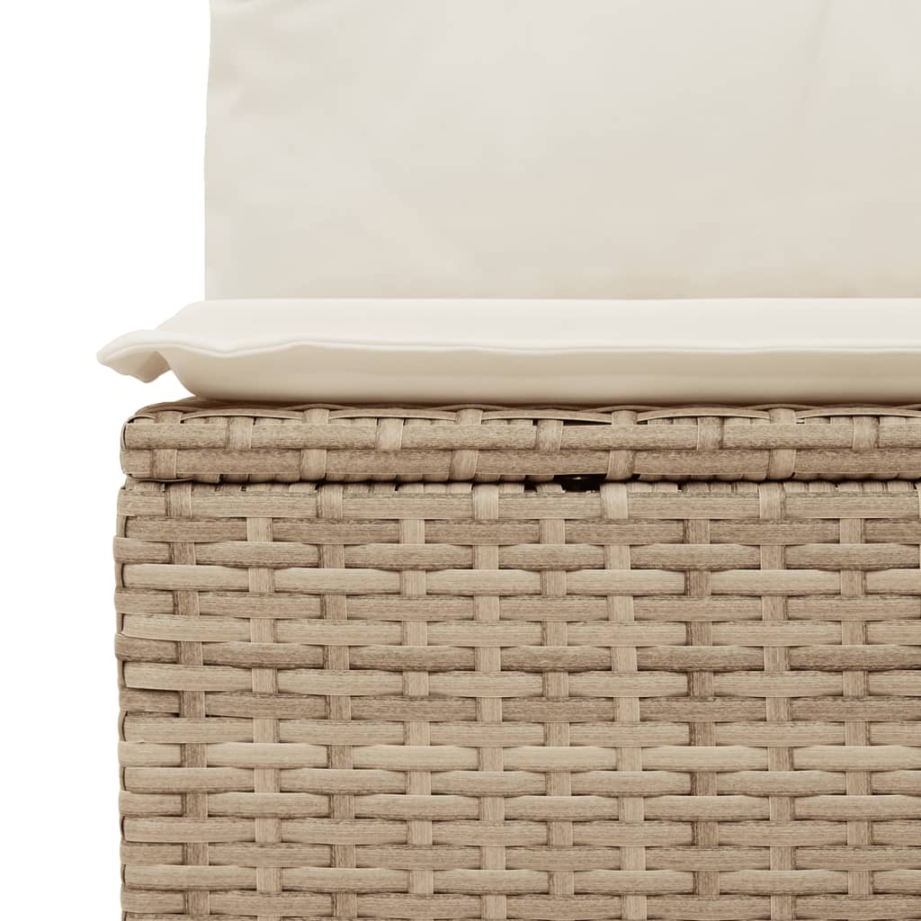 10-tlg. Garten-Sofagarnitur mit Kissen Schwarz Poly Rattan