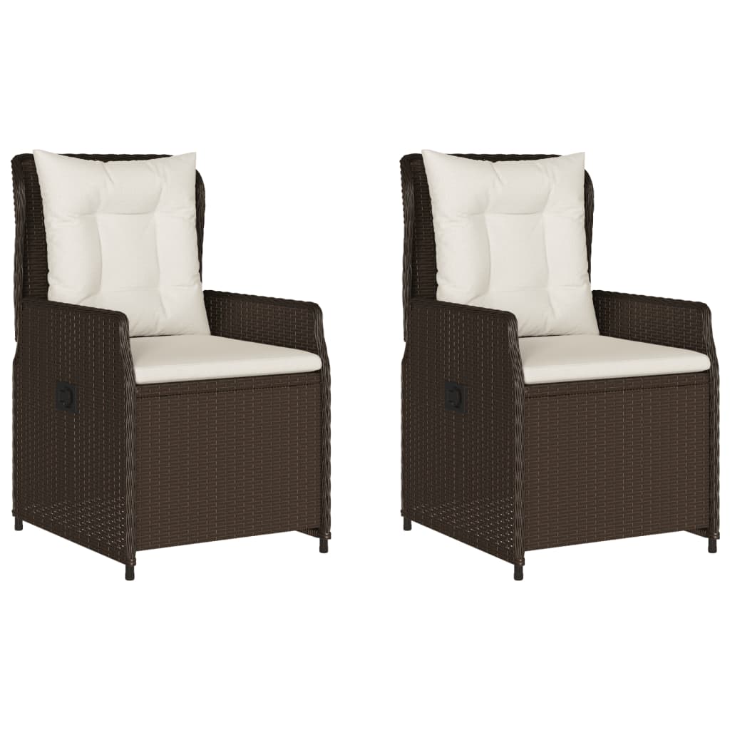 Gartensessel 2 Stk. Verstellbar Schwarz Poly Rattan