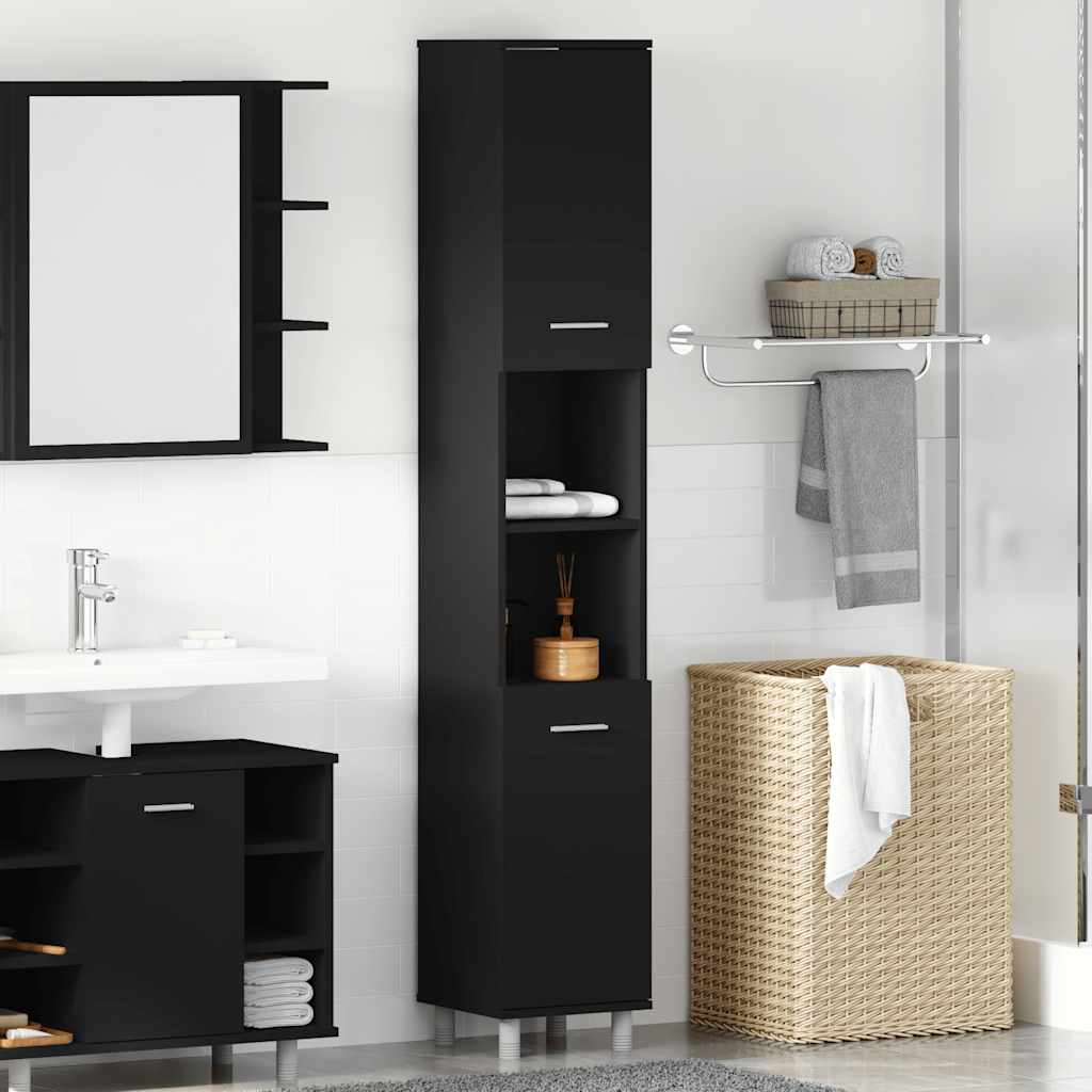 Badezimmerschrank Weiß 30x30x179 cm Holzwerkstoff