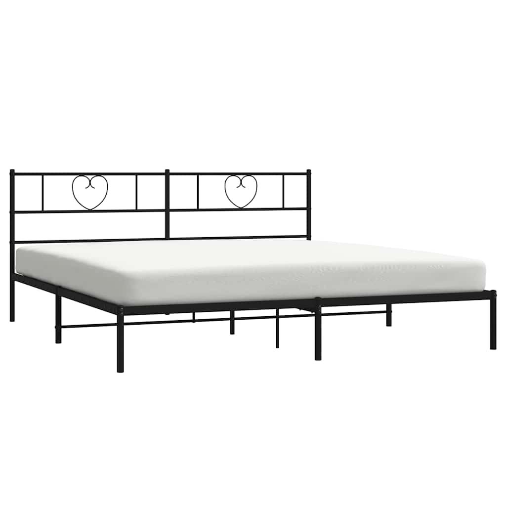 Bettgestell mit Kopfteil Metall Schwarz 100x190 cm