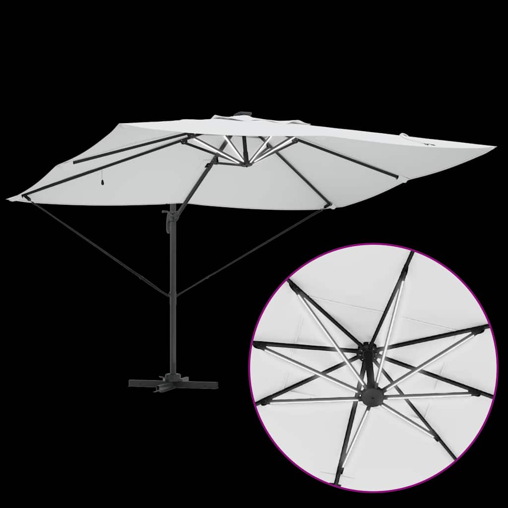 Sonnenschirm Sand 352 x 251 x 265 cm Polyester und Aluminium