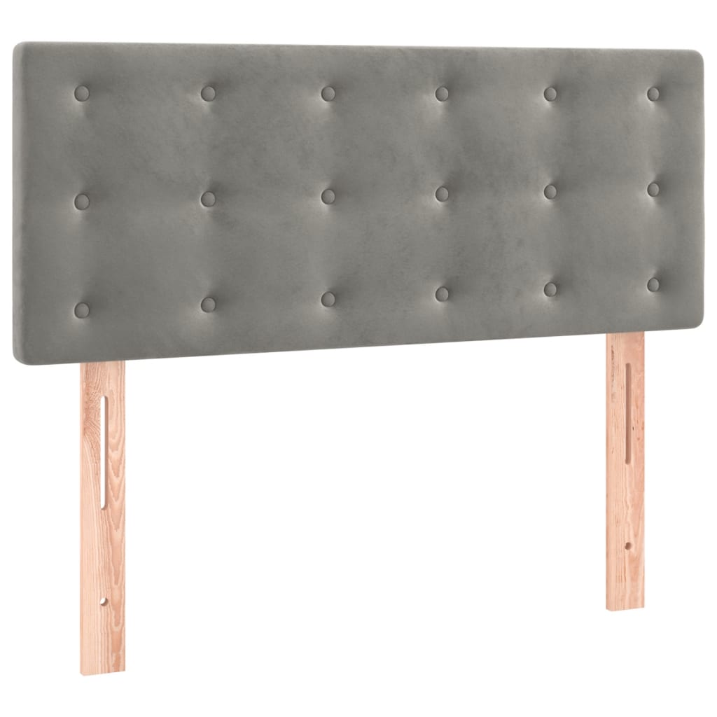 Kopfteil Hellgrau 80x5x118/128 cm Samt