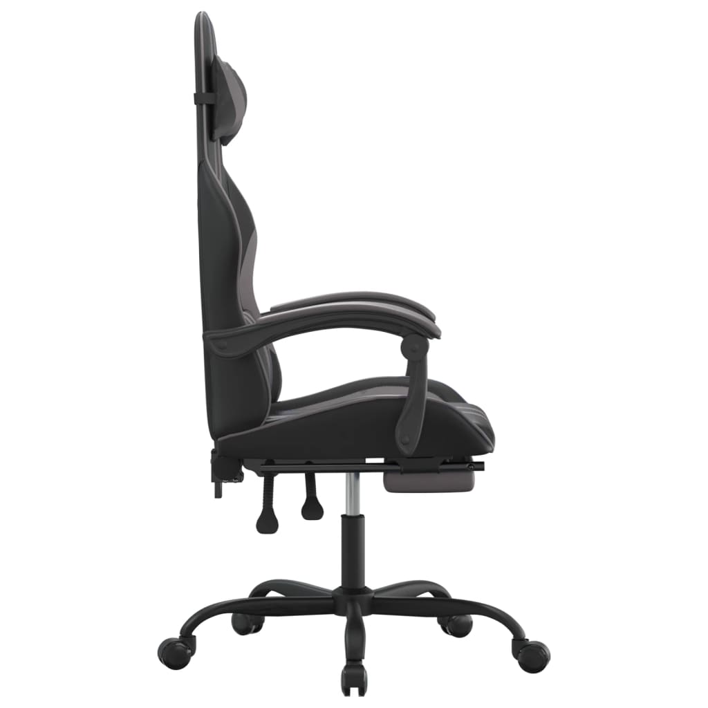 Gaming-Stuhl Drehbar Schwarz und Blau Kunstleder