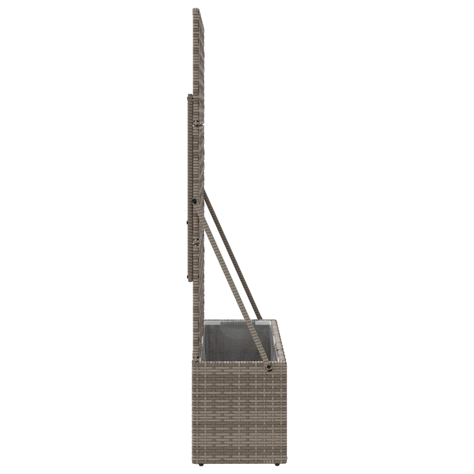 Gartenpflanzer mit Gitter Grau 35 x 30 x 135 cm Poly-Rattan