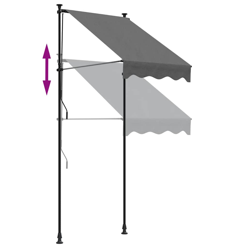 Einziehbare Markise Handbetrieben 150 cm Anthrazit
