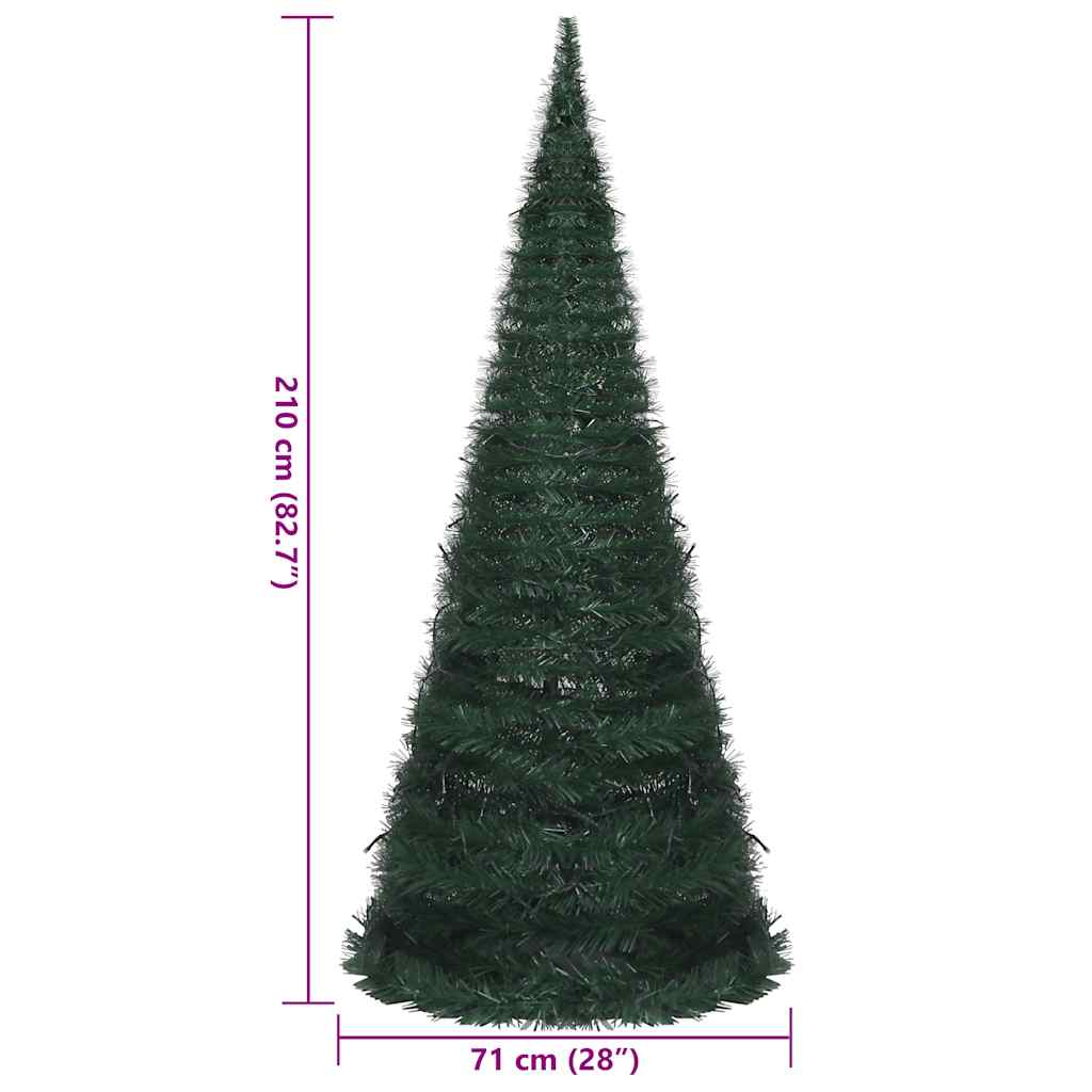 Künstlicher Pop-Up-Weihnachtsbaum mit Beleuchtung Grün 150 cm