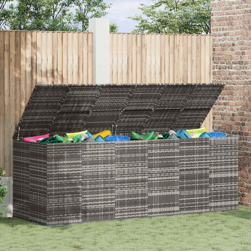 Garten-Kissenbox PE Rattan 100x49x103,5 cm Schwarz