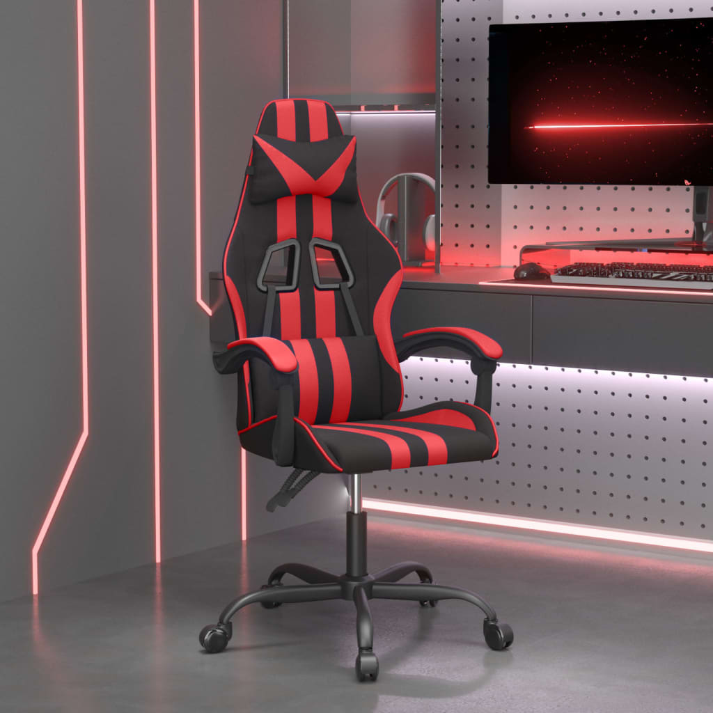 Gaming-Stuhl Drehbar Schwarz und Blau Kunstleder