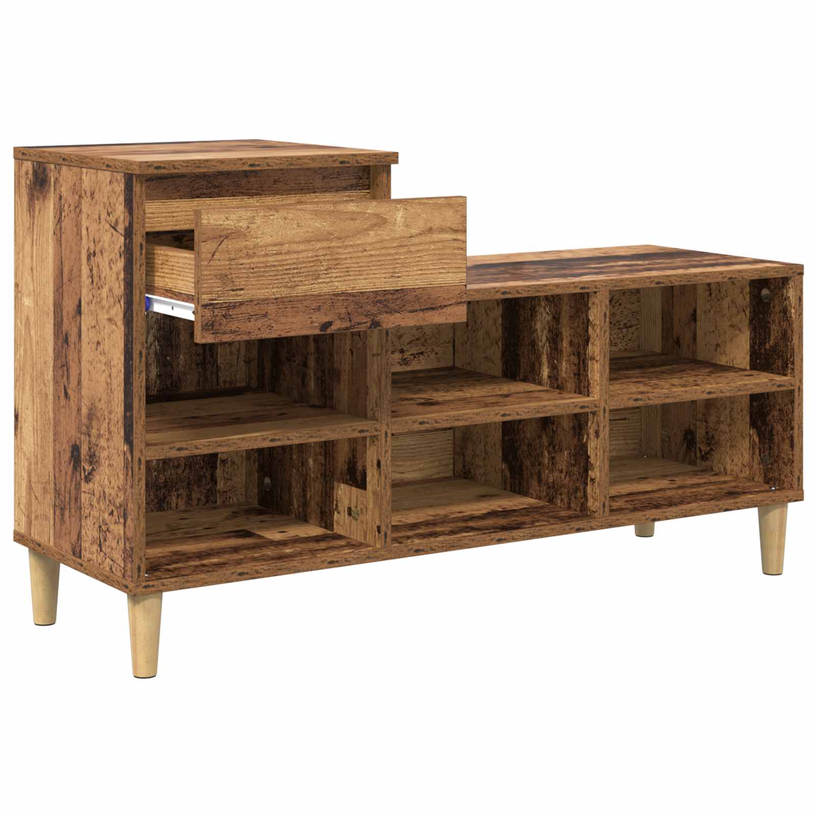 Schuhregal Weiß 102x36x60 cm Holzwerkstoff