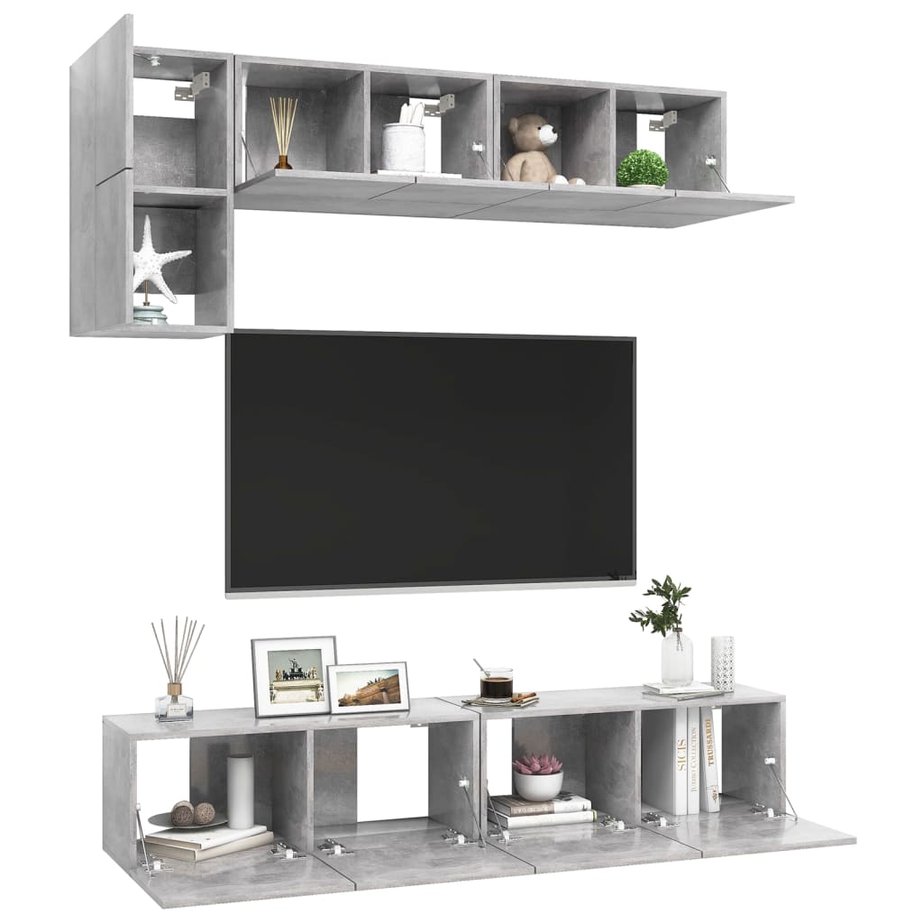 5-tlg. TV-Schrank-Set Weiß Holzwerkstoff
