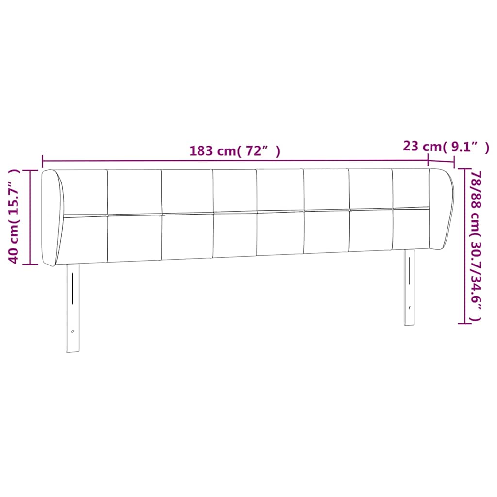 Kopfteil mit Ohren Dunkelblau 93x23x78/88 cm Samt