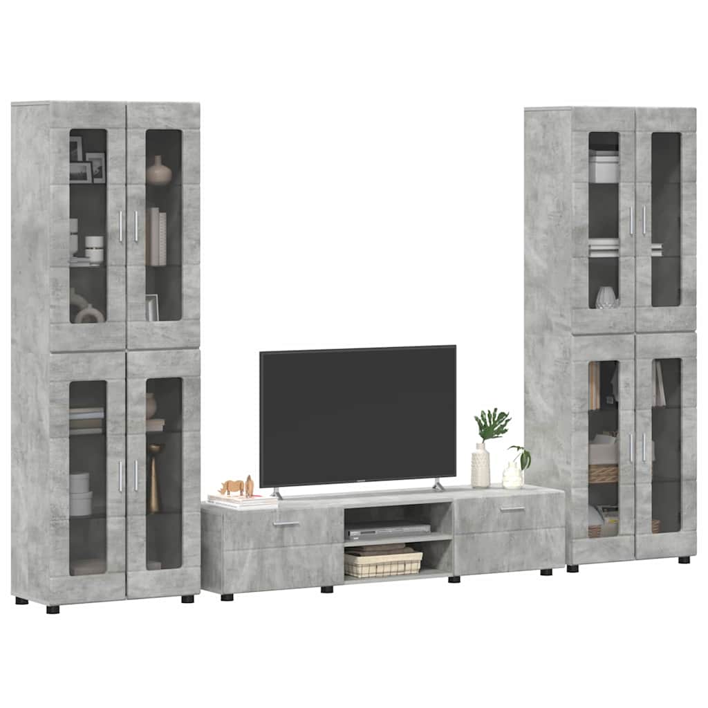 Highboard mit Regal FLORIN Weiß 60 x 35 x 182 cm Holzwerkstoff