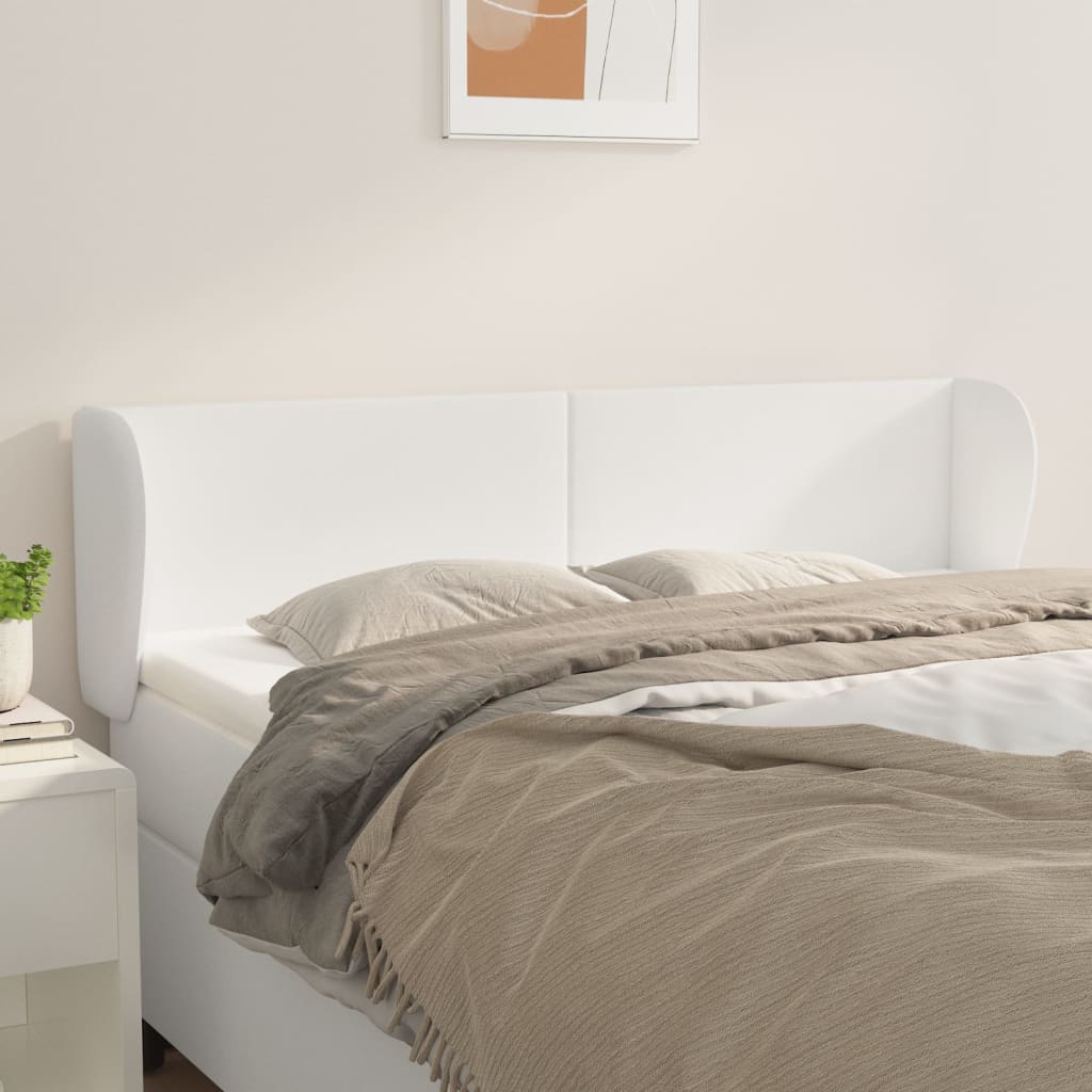 Kopfteil mit Ohren Creme 83x23x78/88 cm Kunstleder