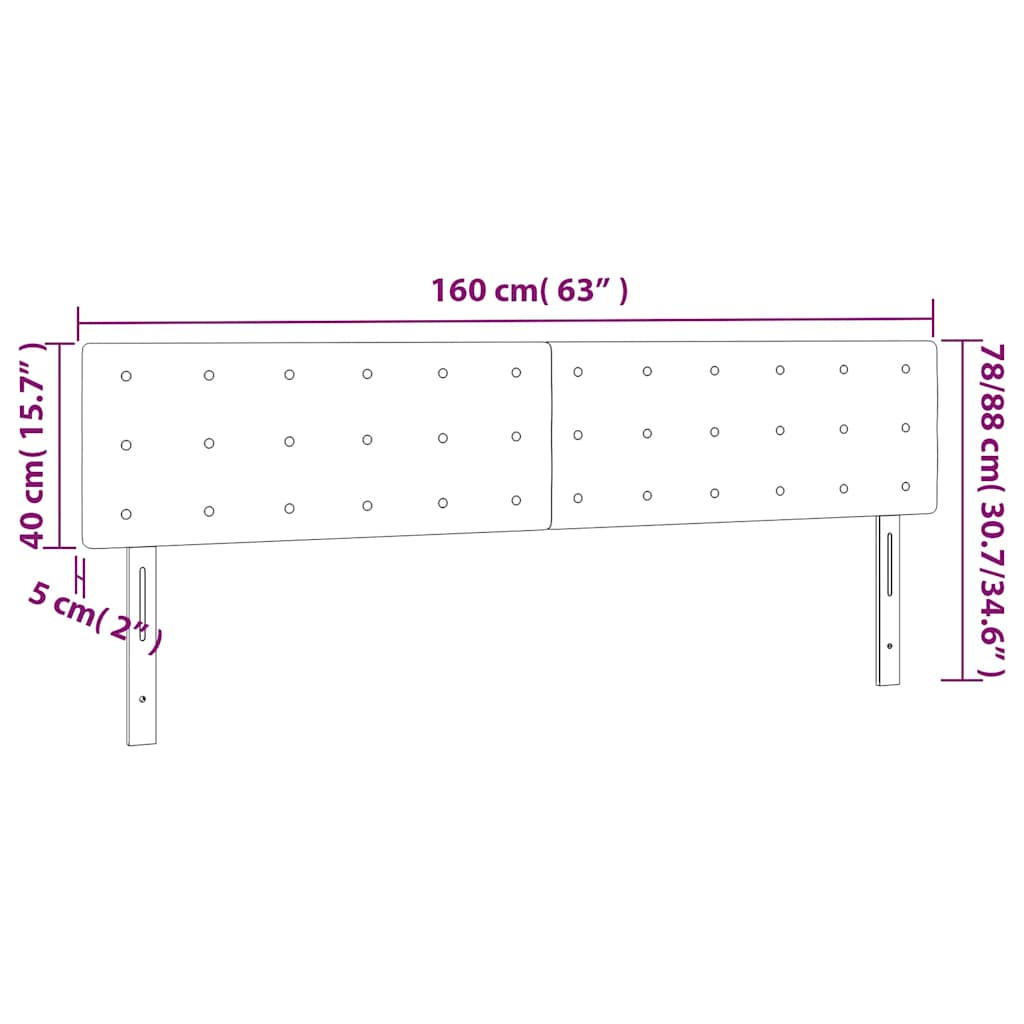 Kopfteil Hellgrau 80x5x118/128 cm Samt