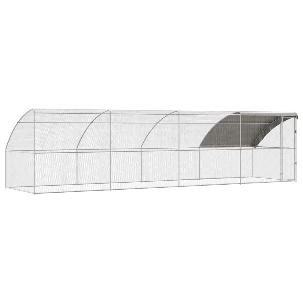 Hühnerkäfig 2 pcs Silber 400 x 200 x 200 cm Stahl und PE