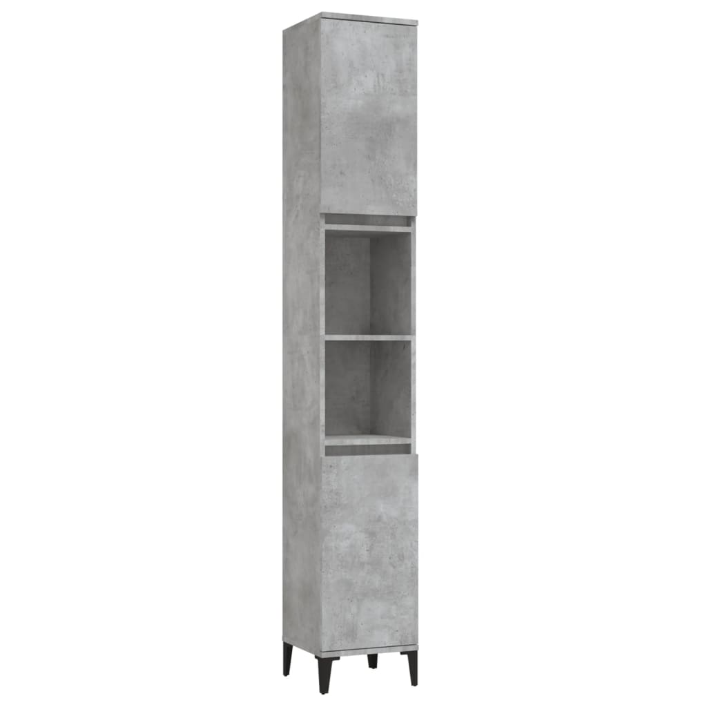 Badschrank Weiß 30x30x190 cm Holzwerkstoff