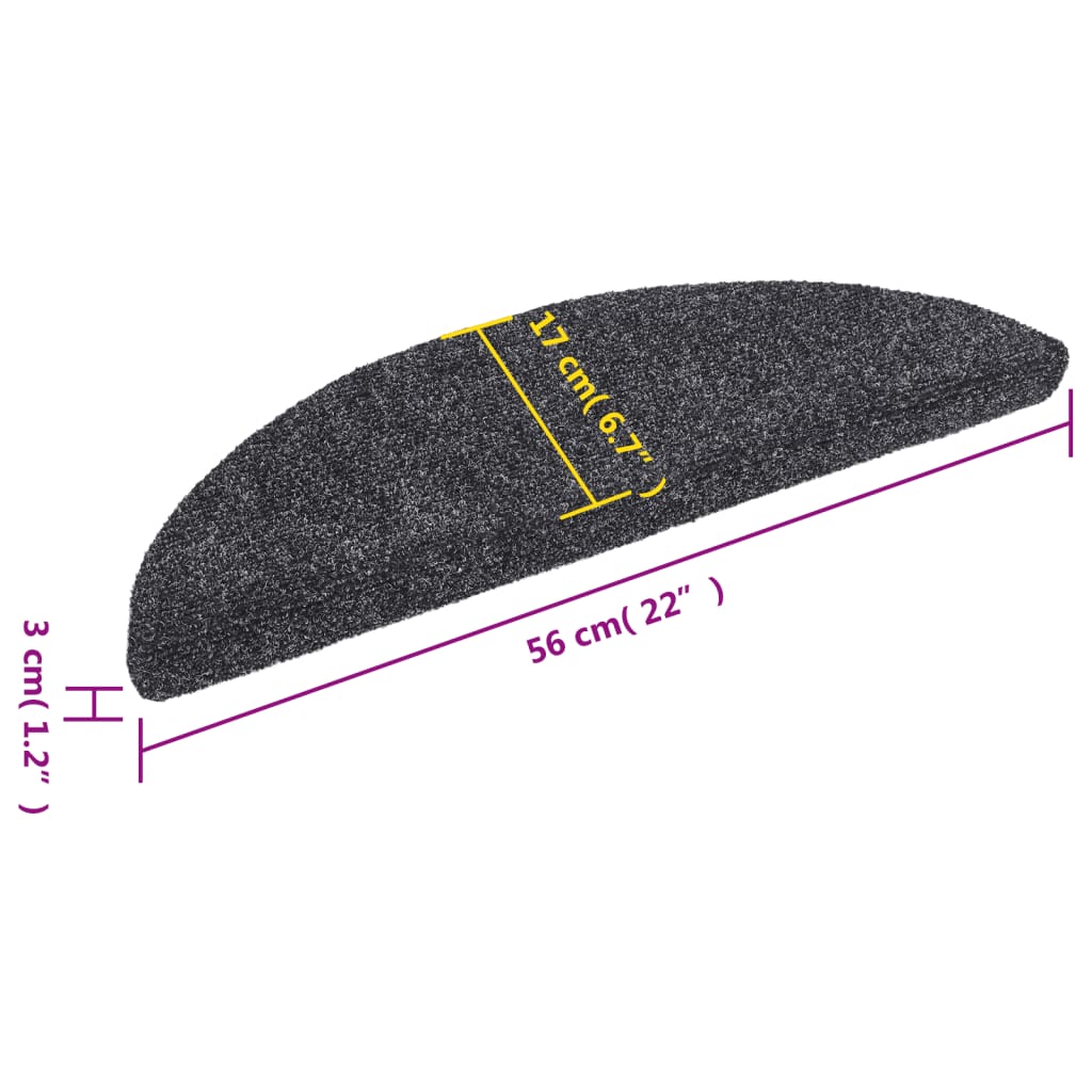 Stufenmatten Selbstklebend 15 Stk. 56x17x3 cm Hellbraun Halbrund