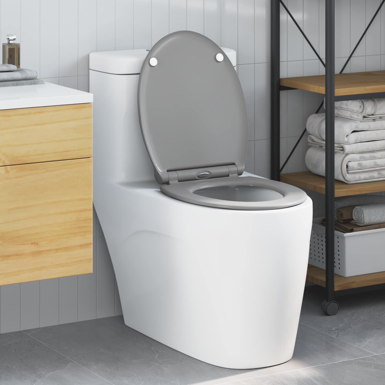 Toilettensitz Anthrazit 45,5 x 37,5 x 3,8 cm Duroplast