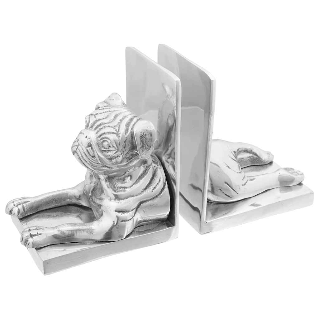 Buchstützen 2 pcs Silber 12 x 9 x 19 cm Aluminium