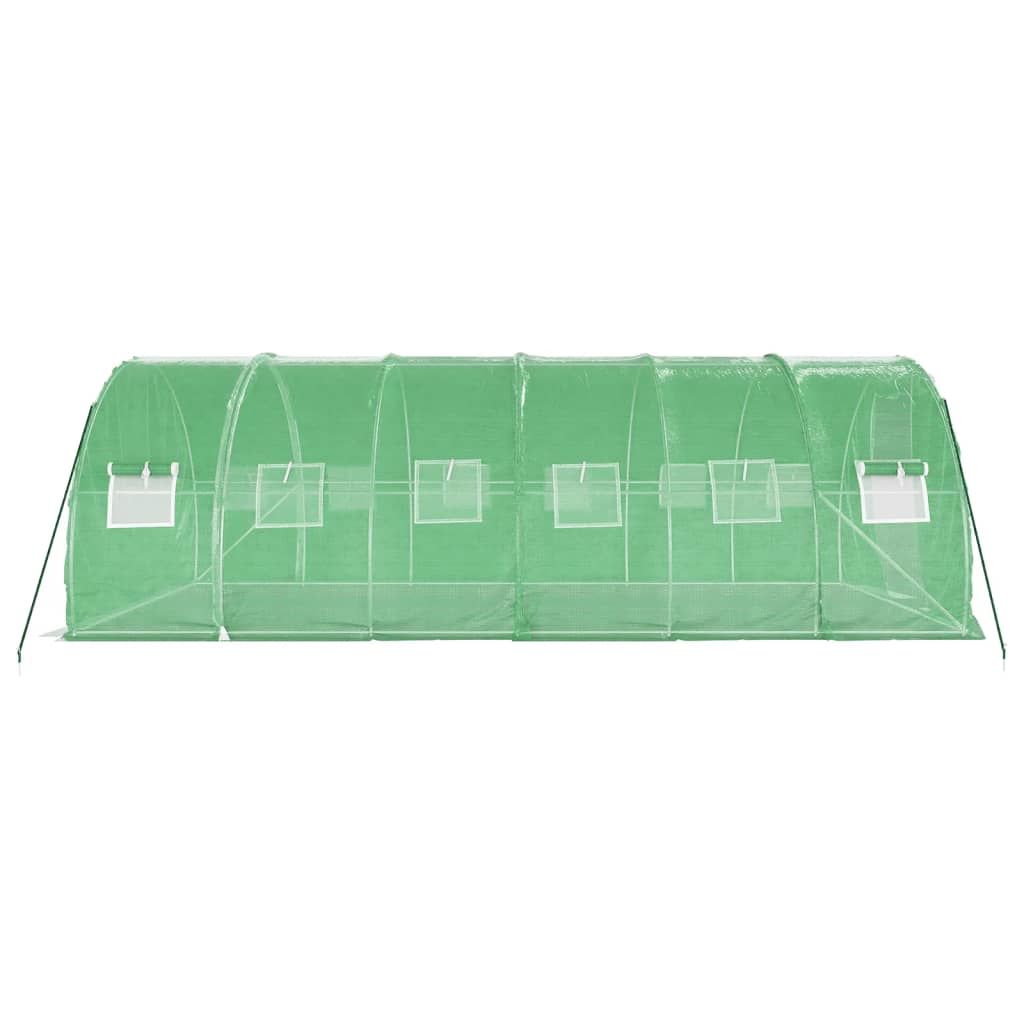 Gewächshaus mit Stahlrahmen Grün 48 m² 16x3x2 m